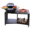MON MOBILIER DESIGN ISLAND Brasero îlot avec plaque et grille amovible en acier barbecue plancha extérieur Ø 100 cm