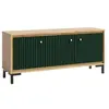 PARII Meuble TV 3 portes 130x56 cm en bois design contemporain Vert bo...