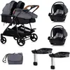 DUO SMART Poussette jumeaux ou enfants rapprochés largeur 79 cm Gris +...