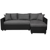 Canapé d'angle convertible LOUNGITUDE MARIA - Gris et noir - Réversibl...