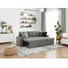 LOUNGITUDE Canapé d'Angle Convertible et Réversible Maria Gris avec coffre de rangement