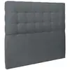 Tete de lit Capitonnée Velours - Bois massif - Gris anthracite - L 200 cm - Ep 10 cm