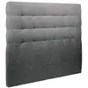 SOMMEIL DE PLOMB Prestige Literie - Tete De Lit Capitonnée Tissu Bleu - Ep 10 Cm Rembourré - Gris