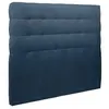 SOMMEIL DE PLOMB Tete de lit Capitonnée Tissu Bleu - Bois Massif - L 160 cm - Ep 10 cm rembourré