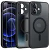 HQSELECTION Coque Noir Magnétique pour iPhone 12 MINI et 2 Verre Trempé, Compatible avec MagSafe,Protection Camera,Translucide Antichoc