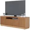 Meuble TV - AMAZONAS - 70 Pouces - Imitation Chêne - 4 Portes - 7 Nich...