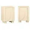 Lot de 2 tables de chevet décor bois beige 1 porte réversible Pondi