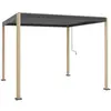 SWEEEK Pergola bioclimatique effet bois aluminium et acier lames orien...