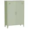 SWEEEK Commode/armoire en métal vert. 2 espaces de rangement