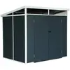 SWEEEK Abri de jardin plastique 4.55 m². anthracite. avec toiture monopente skylight. fenêtre et grande porte d'entrée. 238 x 190 x 215 cm