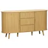 SWEEEK Buffet scandinave effet bois rainuré 2 portes coulissantes 150cm Legacy