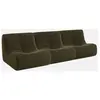 Fauteuil chauffeuse bouclette texturée kaki foncé SWEEEK - Lot de 3 - Style contemporain - Avec accoudoirs