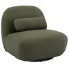 SWEEEK Fauteuil pivotant 360° en bouclette texturée vert kaki foncé . piètement en métal noir mat - SPINO