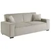 SWEEEK Canapé convertible 3 places beige velours côtelé L 231 x P 96.5 x H 80cm