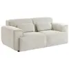 SWEEEK Canapé Wallas. 2 places. tissu velours côtelé blanc crème L 180 x P 98 x H 73cm