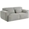 SWEEEK Canapé Wallas. 2 places. tissu velours côtelé gris clair L 180 x P 98 x H 73cm