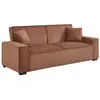 SWEEEK Canapé convertible 3 places camel velours côtelé L 231 x P 96.5 x H 80cm