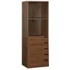 Module dressing - SWEEEK - Noyer - 5 tiroirs - 2 étagères - Design mod...