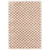 sweeek - Oud roze en crème shaggy tapijt