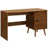 SWEEEK Bureau à 2 tiroirs effet bois de noyer