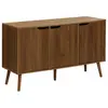 Buffet de rangement - SWEEEK - 3 portes - 3 étagères - effet bois de noyer