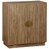 SWEEEK Buffet exotique 2 portes. effet bois de manguier rainuré. poignées en métal doré. L 80 x P 40 x H 85cm