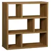 SWEEEK Etagère bibliothèque asymétrique 3 niveaux 6 compartiments. effet bois de manguier. L 111.2 x P 39 x H 115.2cm