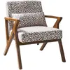 SWEEEK Fauteuil scandinave bois d'hévéa et imprimé léopard