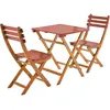 sweeek - Tuinset van acaciahout, 2 opvouwbare stoelen hilora, vierkant...