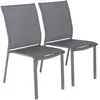 sweeek - Set van 2 stapelbare tuinstoelen cleveland van aluminium en t...