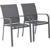 sweeek - Set van 2 buffalo stapelbare tuinstoelen van aluminium en tex...