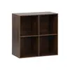 SWEEEK Etagère. bibliothèque. module de rangement décor bois noyer 4 c...