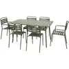 sweeek - Vouwbare metalen tuintafel 6 stoelen, waarvan 2 met armleunin...