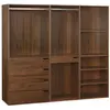 Kit dressing modulable - SWEEEK - Noyer - 200 x 45 x 180 cm - 3 élémen...
