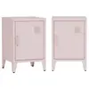 SWEEEK Lot de 2 tables de chevet en métal 1 porte. Rose. L 38 x P 38 x H 55.7 cm