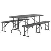 SWEEEK Set de table et bancs de réception pliables 180cm - Gris foncé ...