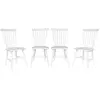 SWEEEK Lot de 4 chaises blanches à barreaux en bois d'hévéa. ROMIE. L 50.8 x P 44.2 x H 90cm