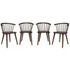 SWEEEK Lot de 4 chaises noyer à barreaux en bois et contreplaqué. Paula. L 51 x P 53 x H 75cm