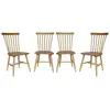 SWEEEK Lot de 4 chaises naturelles à barreaux en bois d'hévéa. ROMIE. L 50.8 x P 44.2 x H 90cm