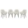 SWEEEK Fauteuil bouclette et pieds métal (lot de 4)