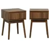 SWEEEK Lot de 2 tables de chevet avec un tiroir. Panneaux stratifiés c...