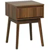 SWEEEK Table de chevet avec un tiroir. Panneaux stratifiés couleur noy...
