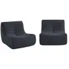 SWEEEK Chauffeuse tissu effet alpaca 2 places. bleu nuit. style contem...