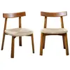 SWEEEK Lot de 2 chaises scandinaves en bois dhévéa effet noyer et assi...