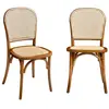 SWEEEK Lot de deux chaises naturelles vintage en bois effet noyer avec...