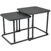 Table gigogne extérieure carrée en acier 45cm anthracite - Amélia