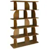 SWEEEK Etagère. bibliothèque exotique décor bois noyer 5 niveaux. sépa...