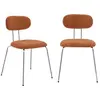 SWEEEK 2 chaises décor bois courbé teinté noyer et tissu déperlant ter...