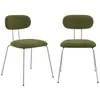 SWEEEK 2 chaises décor bois courbé teinté noyer et tissu déperlant kak...