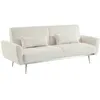 SWEEEK Canapé convertible design en velours côtelé blanc - Oskar - 3 p...